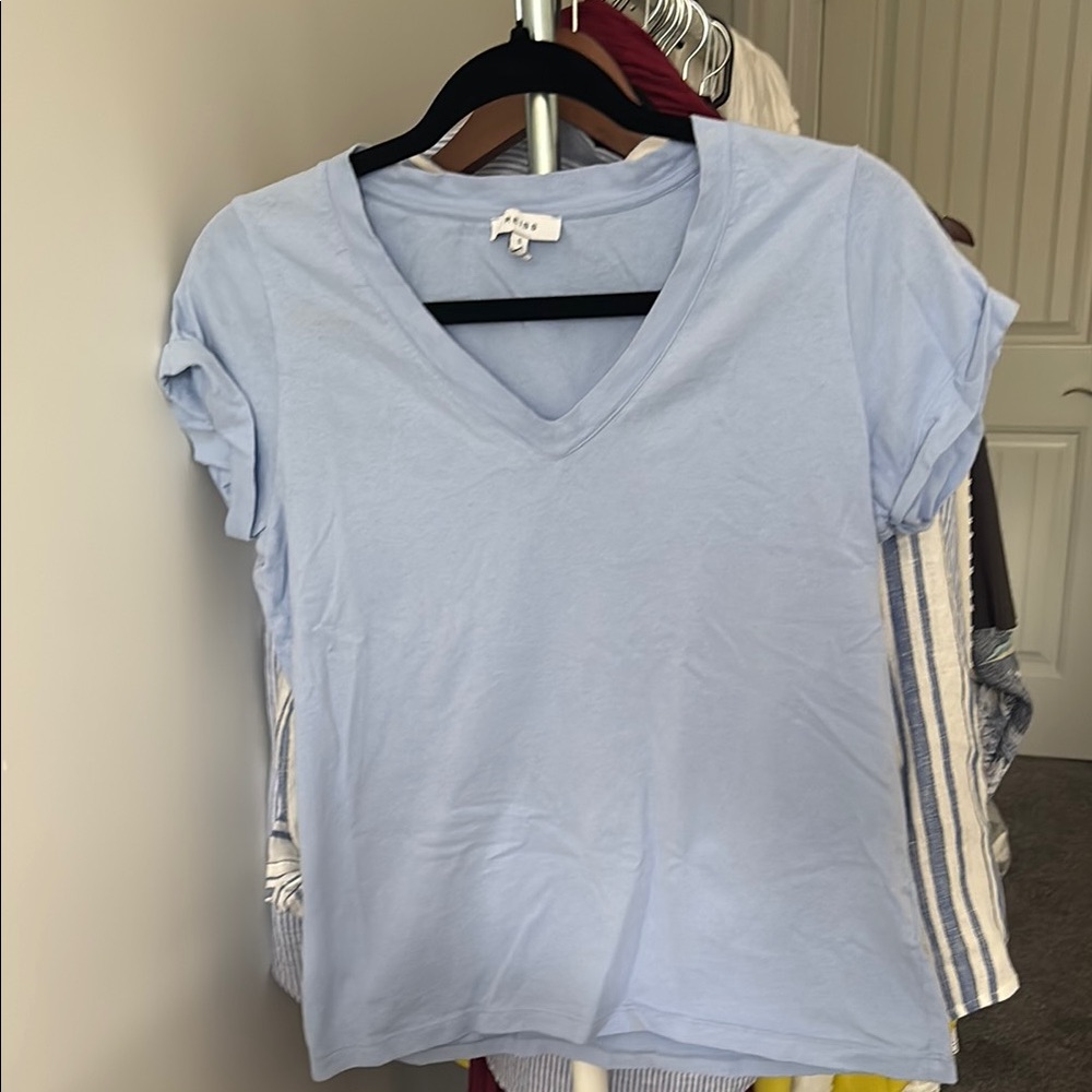 Reiss Blue Fitted Cap Sleeve T-Shirt